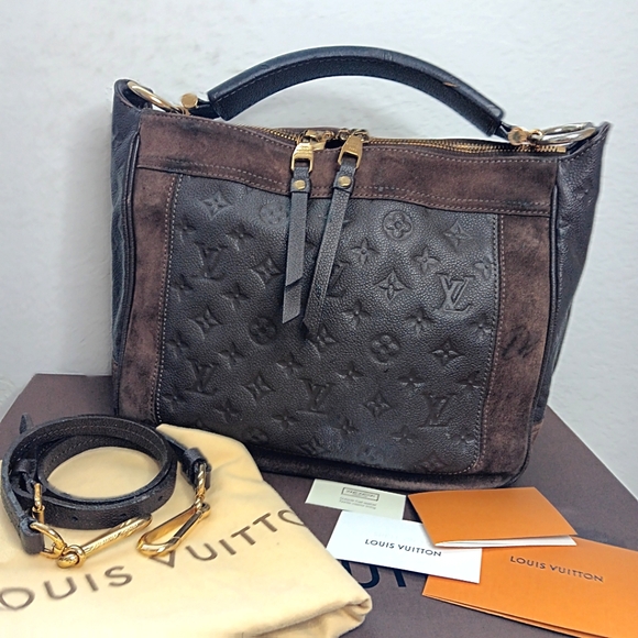 Louis Vuitton Audacieuse Empreinte Brown Leather and Suede Bag PM  Shoulder Bag - Picture 11 of 17